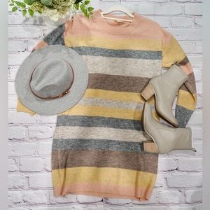 Melange Pastel Multi Stripe Sweater Dress